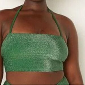 VS Victoria’s Secret PINK Glitter Bandeau Swim Top Large